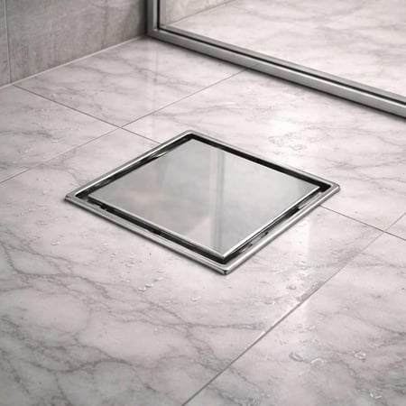 صفاية بلاط مخفية 20x20 ستانلس ستيل مقاوم للصدأ ماركة AUSHIN