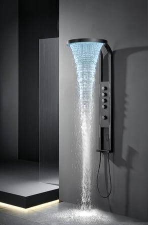 وحدة شاور جداري بنظام مساج مائي و شلال مياه متعدد الوظائف
