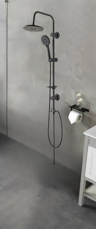 مسطرة دش عمود شاور دائري اللون أسود من ZINTH