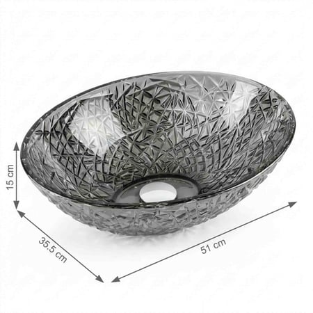 حوض خارجي زجاجي بيضوي 35X51