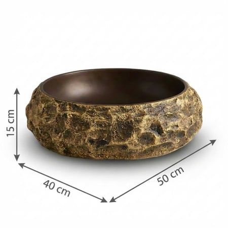 حوض مغسلة خارجي ذهبي بلسمة سواد خفيفة 50X40