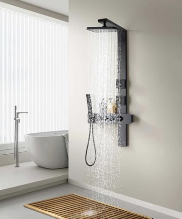 وحدة شاور جداري بنظام شلال مياه واسع متعددة الوظائف