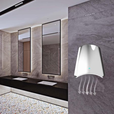 مجفف يد اتوماتيكي ستانل ستيل حادر بارد مع فلتر ضد البكتيريا