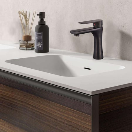 خلاط مغسلة نحاس حار بارد لون أسود ماركة ZINTH