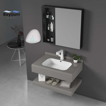 مجفف يد اتوماتيكي رصاصي حادر بارد مع فلتر ضد البكتيريا