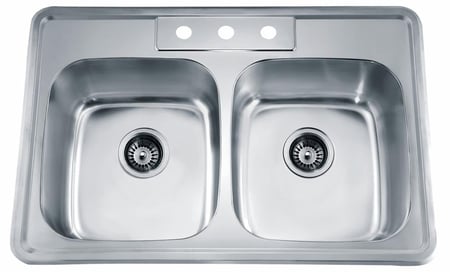 مجلى  مطبخ حوضين  مقاس 86x43 ستايل ستيل ماركة AUSHEN