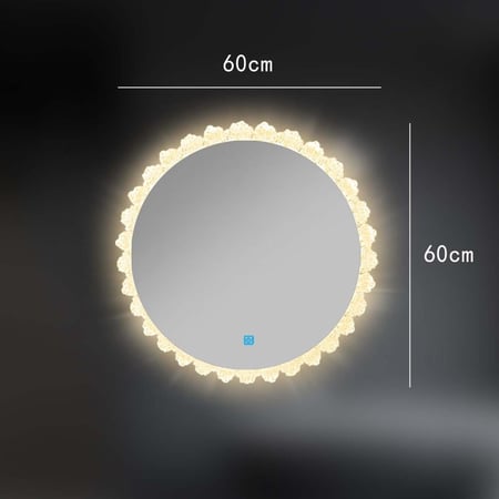 مراية دائرية بإطار اكريليك 60x60 ليد LED ثلاثة الوان