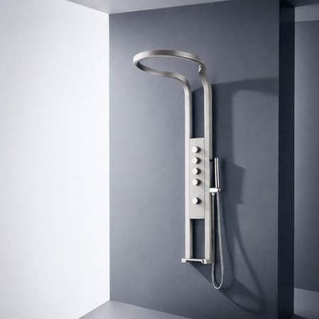 وحدة شاور دائريه كبيره نيكل 36سم X سم120