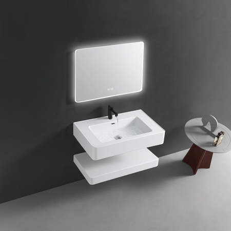 مغسلة ديكور كوريان  50x80 قص ليزر  ابيض سادة