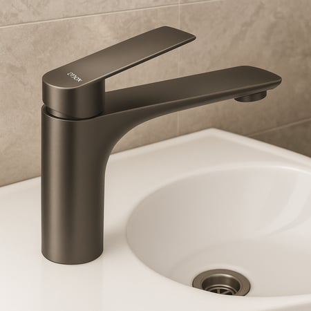 خلاط مغسلة إيطالي  رصاصي غامق حار بارد ماركة DOOX