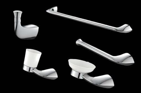 طقم اكسسوارات حمام كروم 5 قطع ماركة AUSHEN