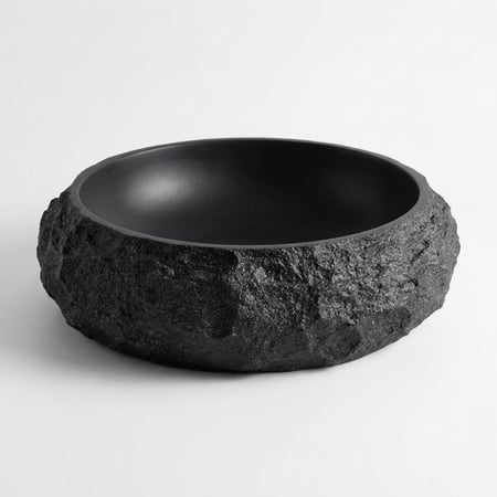 حوض مغسلة خارجي اسود بتصميم حجري 50X40