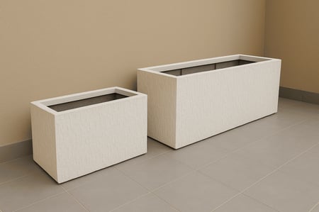 وض زرع فايبر حجري طويل أوف وايت للحدائق والممرات