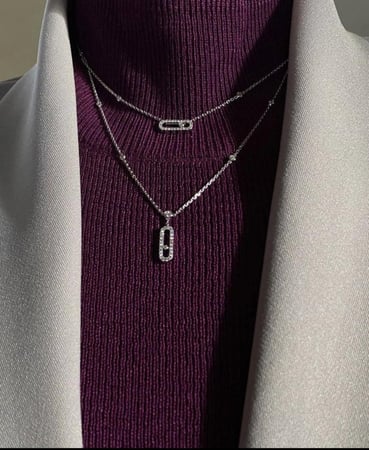 سلسال ميسيكا مع الحلق ذهبي-فضي