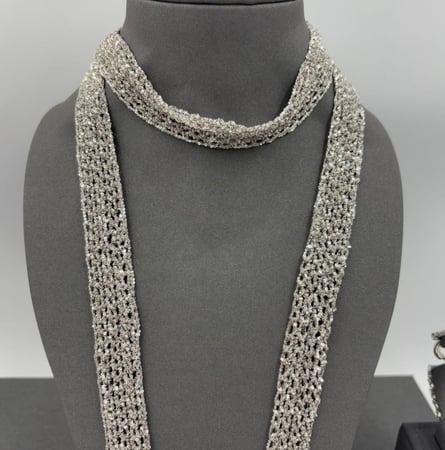 نصف طقم وشاح فضي