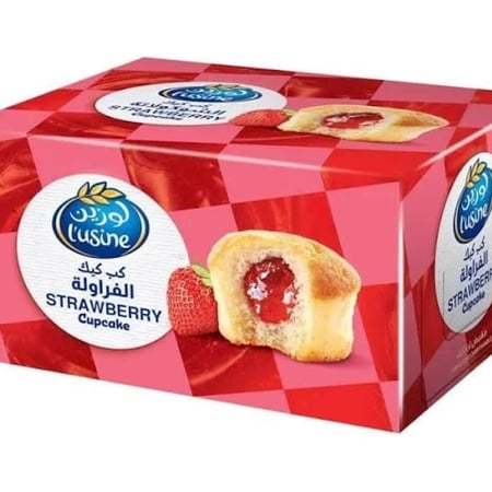 كب كيك لوزين فراولة30ج 10حبة