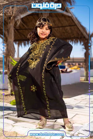 ثوب النشل النجدي بناتي ( أسود )