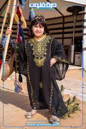 ثوب النشل النجدي بناتي ( أسود )