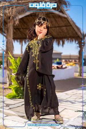 ثوب النشل النجدي بناتي ( أسود )