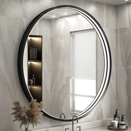 مرايا دائرية  كبيرة اضاءة ليد 1 متر