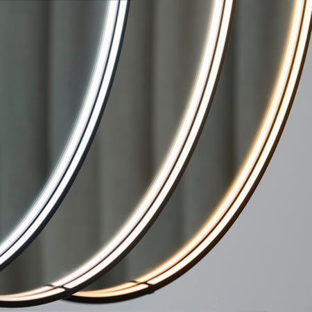 مرايا دائرية  كبيرة اضاءة ليد 1 متر