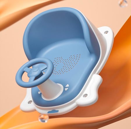 مقعد استحمام للأطفال حديثي الولادة غير قابل للانزلاق بلونين