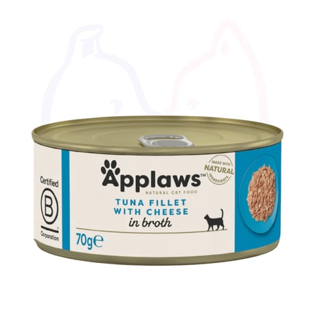 أبلاوز معلبات طعام رطب للقطط  شرائح تونا مع الجبن في المرق 70غ