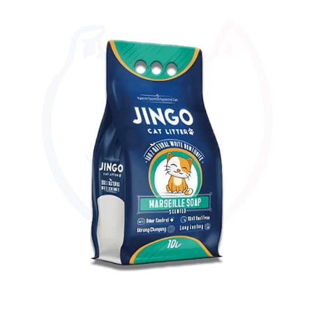 رمل جينجو للقطط 10 لتر برائحة الصابون