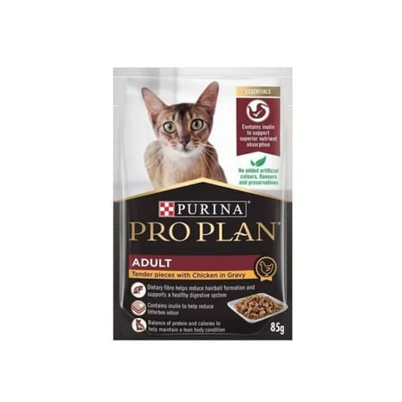 بيورينا طعام رطب للقطط البالغة بالدجاج في المرق 85 غ