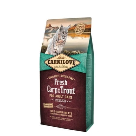 كارنيلوف طعام جاف للقطط المعقمة  شبوط وسلمون مرقط  6 كجم