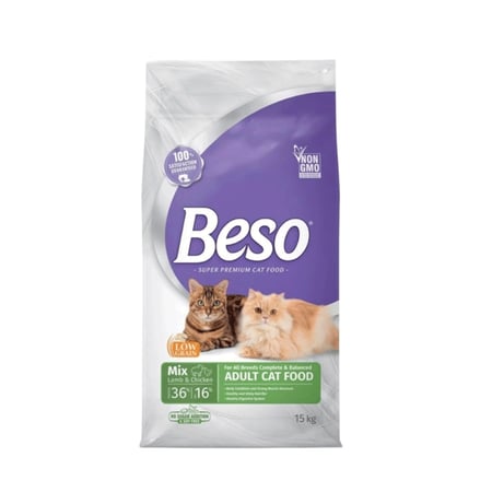 بيسو  طعام جاف للقطط البالغة بالدجاج ولحم الضأن | 7.5 كجم