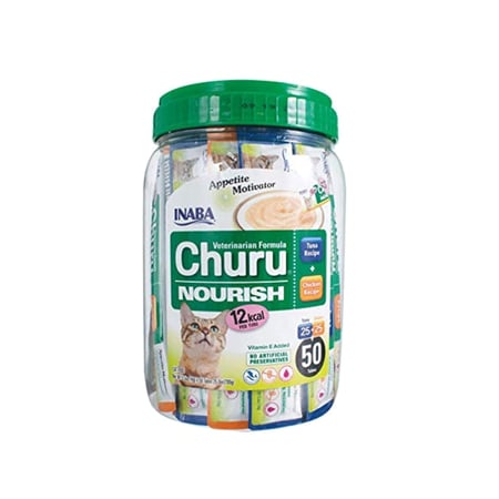 إنابا تشورو  مكافآت كريمية للقطط بنكهة التونة والدجاج 50×14