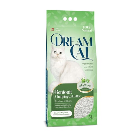 رمل دريم كات بنتونايت للقطط برائحة الصبار – 20 لتر