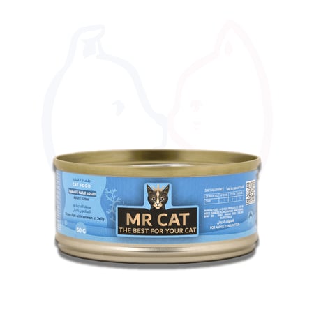 طعام رطب جيلي بسمك المحيط والسلمون للقطط من مستر كات  60 جم