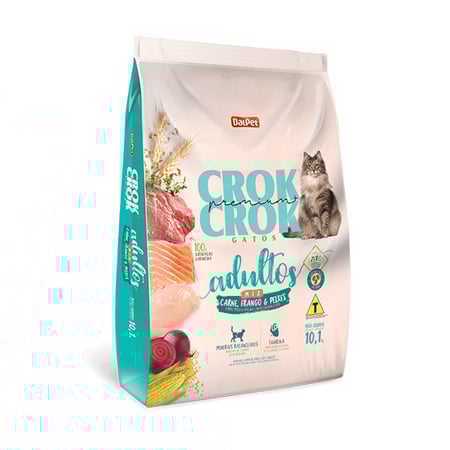 كروك كروك مكس طعام جاف للقطط باللحم والدجاج والأسماك – 25 كجم