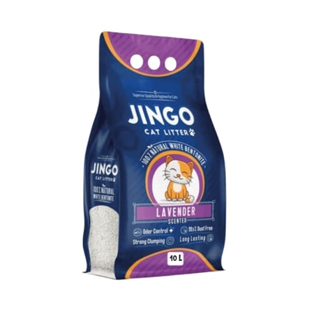جينغو رمل للقطط برائحة الافندر 10 لتر