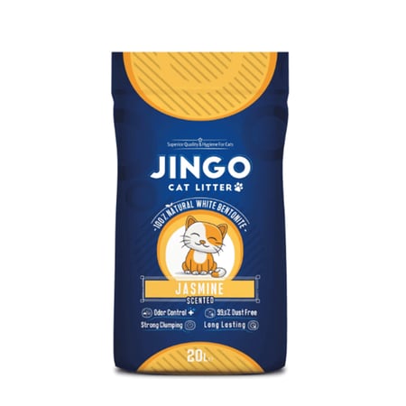 جينغو  رمل للقطط برائحة الياسمين 20 لتر