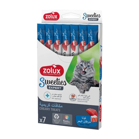زولوكس سويتز مكافآت للقطط بالتونة والكراب – 7×14 جم