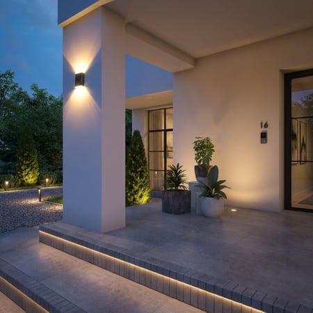 وحدة إضاءة جدارية LED بالطاقة الشمسية – 1.5واط –  IP65 –  الواجهات والمداخل والممرات.