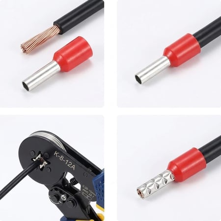موصل أطراف الأسلاك الكهربائية (Ferrules) – نحاس مع عازل نايلون – مقاسات متعددة