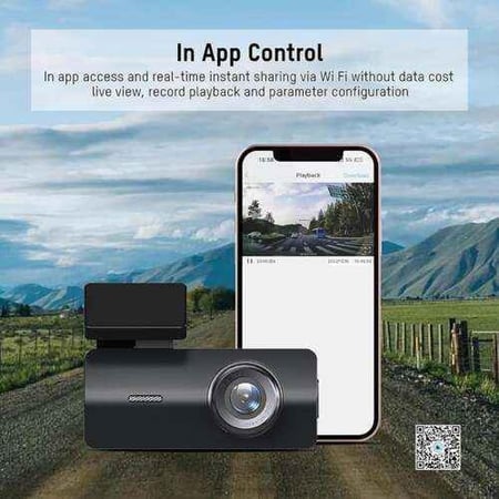 كاميرا سيارة Hikvision K2 Dashcam بعدسة واسعة 1080P وواي فاي