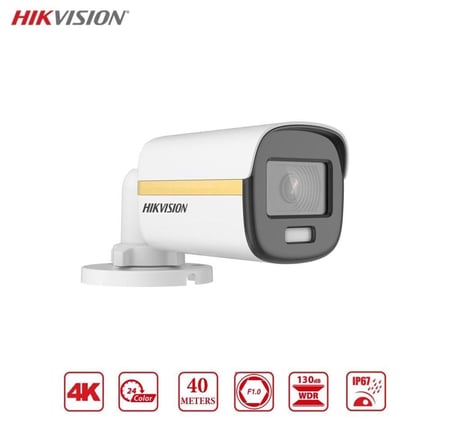 كاميرا مراقبة خارجية 4K هيكفيجن ملون– رؤية ليلية حتى 40 متر