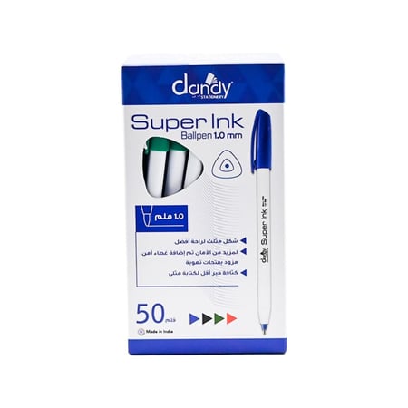 اقلام حبر داندي لون احمر  علبه 50 قلم