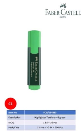 اقلام تحديد فابركاستل لون اخضر  علبه 10 حبه