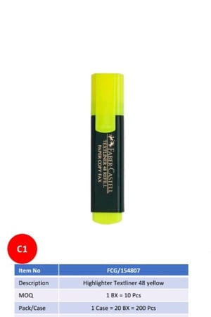 اقلام تحديد فابركاستل لون اصفر علبه 10 حبه