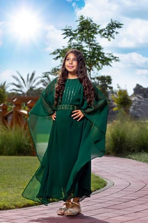 Girls one piece dress embroidery