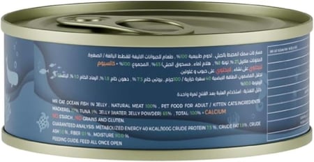 مستر كات طعام رطب بنكهة سمك المحيط مع الجيلي للقطط البالغة والصغيرة