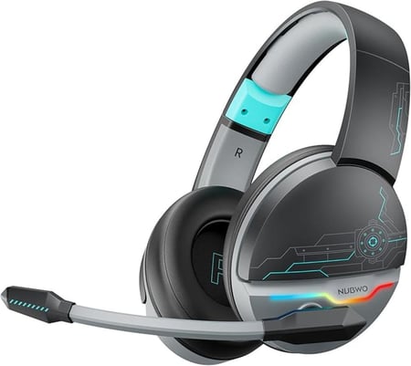 نبوو سماعة العاب لاسلكية مزدوجة G08 مع ميكروفون لبلاي ستيشن 5 وبلاي ستيشن 4 والكمبيوتر والجوال والتابلت: لاسلكية 2.4 جيجا هرتز + بلوتوث 5.3 - خفيفة الوزن