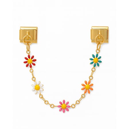 Golden colorful flower chain