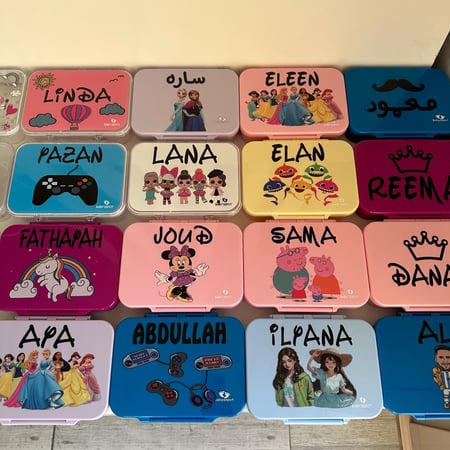 لنش بوكس حافظه طعام ملونه مع طباعه